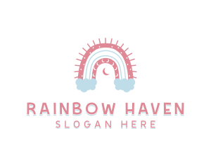 Boho Rainbow Childcare logo design