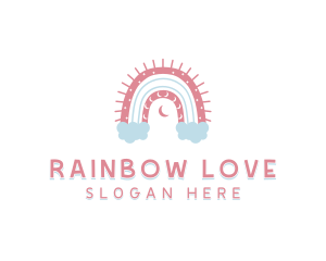 Boho Rainbow Childcare logo design