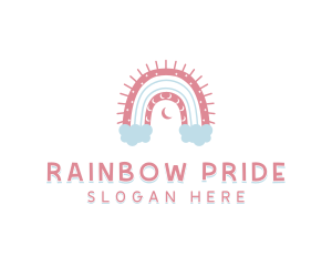 Boho Rainbow Childcare logo design