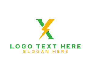 Bolt - Lightning Bolt Letter X logo design