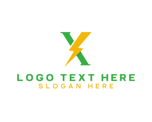 Alphabet - Lightning Bolt Letter X logo design
