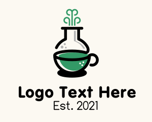Extract - Green Flask Tea Chemistry logo design