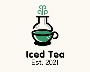 Green Flask Tea Chemistry logo design