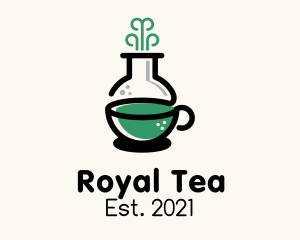 Green Flask Tea Chemistry logo design