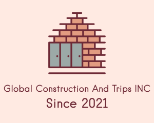 Construction Brick Wall  logo design