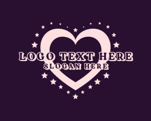 Heart - Retro Heart Love logo design