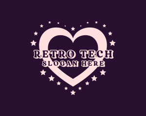 Retro Heart Love logo design