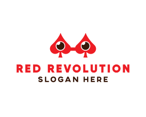 Red Spade Eye logo design