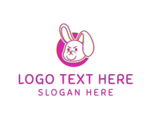 Gaming - Glitch Bunny Rabbit logo design