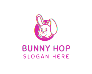 Glitch Bunny Rabbit logo design