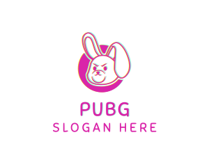 Pet - Glitch Bunny Rabbit logo design