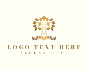 Library - Elegant Knowledge Book logo design