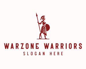 Woman Spartan Warrior logo design