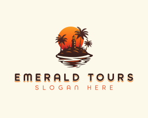 Island Sunset Travel logo design