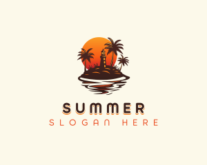 Island Sunset Travel logo design