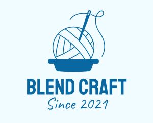 Interweave - Blue Yarn Crochet logo design