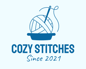 Crochet - Blue Yarn Crochet logo design