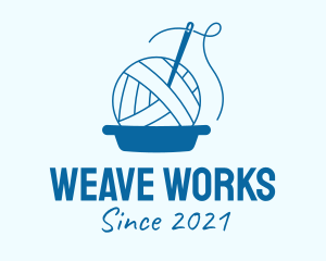 Loom - Blue Yarn Crochet logo design
