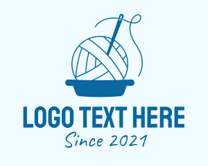 Loom - Blue Yarn Crochet logo design