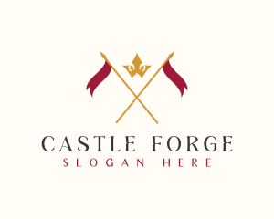 Medieval Spear Crown logo design