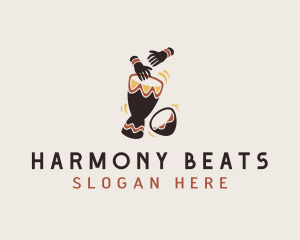 Ethnic Percussion Drum logo design