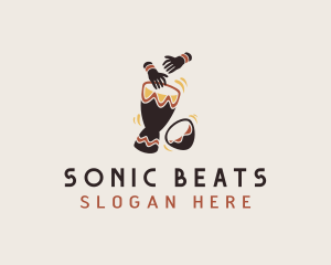 Ethnic Percussion Drum logo design