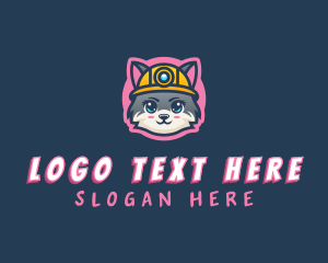 Feminine - Wolf Miner Digging logo design