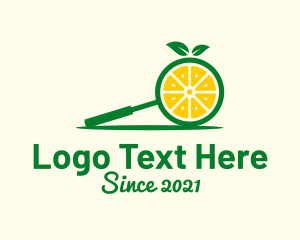 Magnifying Lens - Lime Fruit Search logo design