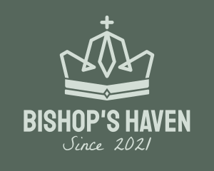 Bishop - Green Religious Crown logo design