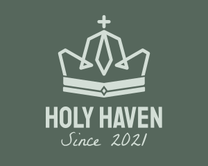 Green Religious Crown  logo design