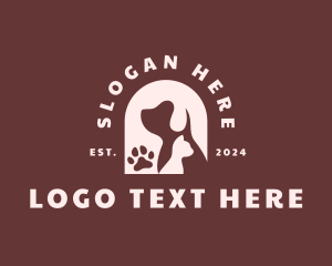 Hound - Dog Cat Paw logo design