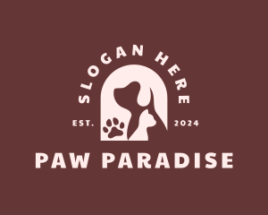 Dog Cat Paw logo design