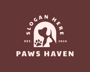 Dog Cat Paw logo design