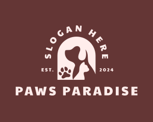 Dog Cat Paw logo design