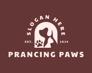 Dog Cat Paw logo design