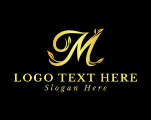 Gold - Royal Floral Letter M logo design