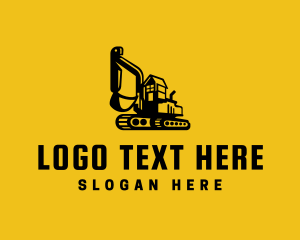 Black - Excavator Digger Construction logo design