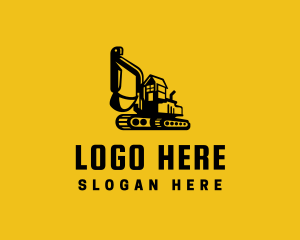 Village - Excavator Digger Construction logo design