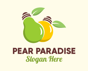 Pear - Fruit Bulb Lighting logo design