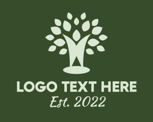 Sustainability - Tree Meditation Human logo design