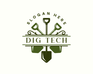 Shovel Lawn Gardening logo design