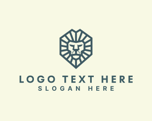 Lion - Geometric Lion Head logo design