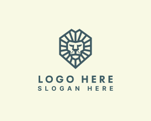 Wildlife - Geometric Lion Head logo design