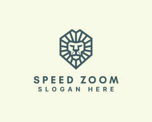 Zoom - Geometric Lion Head logo design