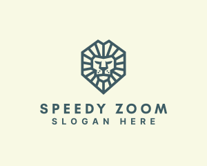 Zoom - Geometric Lion Head logo design