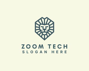 Zoom - Geometric Lion Head logo design