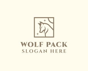 Wolf Moon Animal logo design