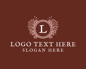 Feminine Floral Cosmetics Wreath  Logo