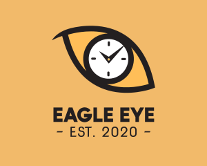 Animal Eye Clock Time logo design