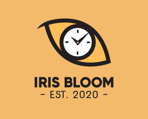 Iris - Animal Eye Clock Time logo design